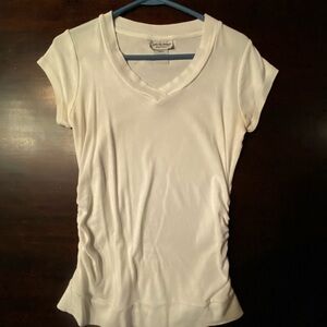 Belly by Design Women's White Maternity Top Size M Short Sleeve